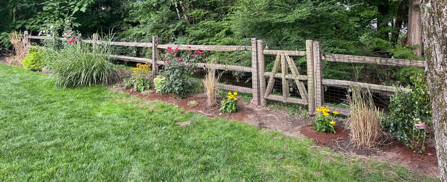 Backyard landscape after design and installation work